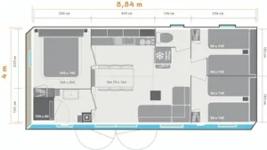 Locatif - MOBIL-HOME BAÏKAL - 3 CHAMBRES - Camping Le Hameau des Pêcheurs