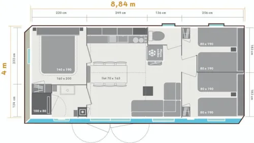 Location - Mobil-Home Baïkal - 3 Chambres - image n°1 - Camping Le Hameau des Pêcheurs