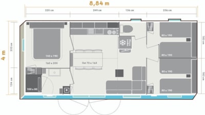 MOBIL-HOME BAÏKAL - 3 BEDROOMS