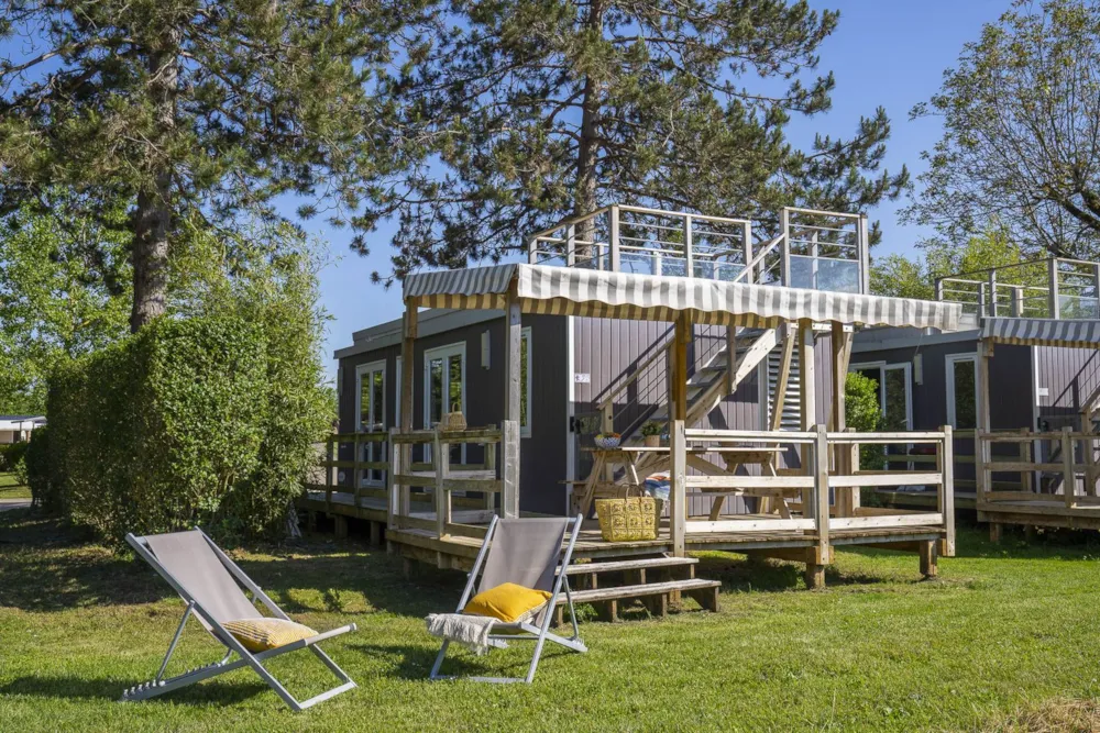 Mietunterkunft - Mobilheim Panoramique 2 Schlafzimmer *** - Camping Sandaya Le Carbonnier