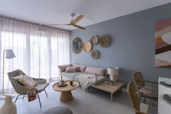 Mietunterkunft - Ferienwohnung Lila (Behindertengerecht) - 2 Schlafzimmer - 50M² - - Résidence Douce Quiétude 