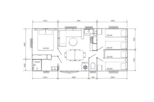 Location - Mobil Home Ciela Confort - 3 Chambres - image n°9 - Camping Le Bontemps