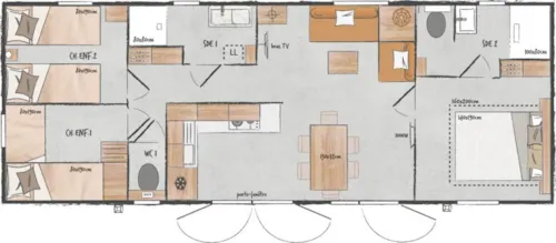 Accommodation - New Mobil-Home Ciela Prestige - 3 Bedrooms Including 1 Master Suite - Bed Linen, Towels And Bbq Included - image n°7 - Camping Le Bontemps