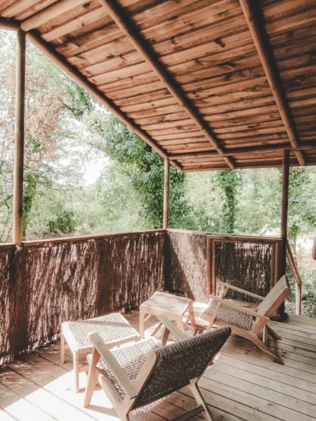 Huuraccommodatie(s) - Hut Tèrra - 23 M² - Terras (13  M²) - Domaine Amaïa