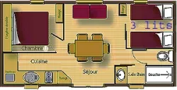 Huuraccommodatie(s) - Chalet Top Tv 29M² - image n°2 - Capfun - Camping Caravaneige L'Oursière
