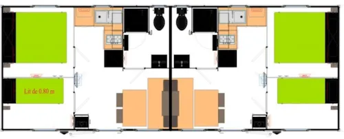 Accommodation - Mobile Home Mini Habana Duo Top Tv 19M² - image n°7 - Capfun - Camping Caravaneige L'Oursière