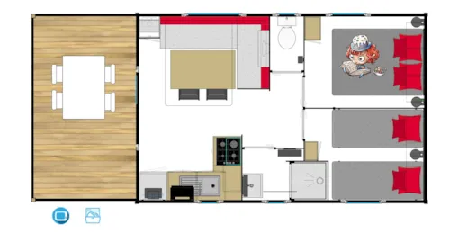 Accommodation - Mobile Home Habana Top Tv  24M² - image n°5 - Capfun - Camping Caravaneige L'Oursière