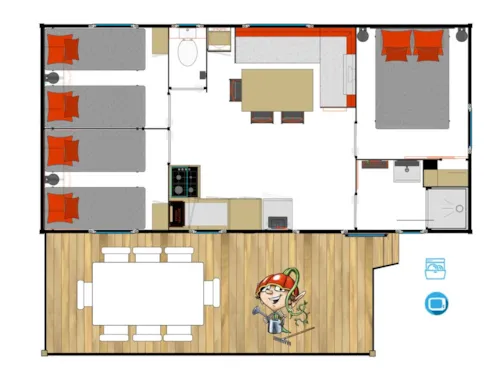 Location - Mobile Home Resort Top Tv 31M² - image n°7 - Capfun - Camping Caravaneige L'Oursière