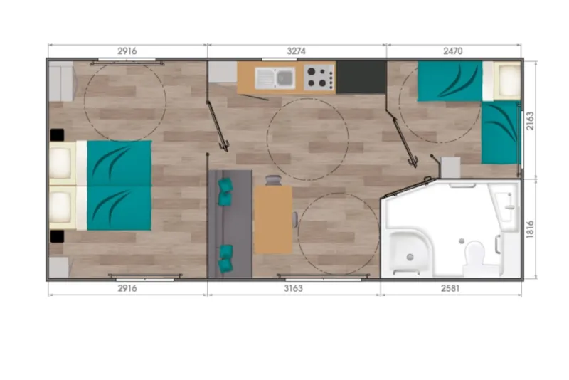 Mobil-Home Confort+ 2 Cambres Pmr