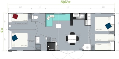 Mobile-home Premium 4 bedrooms