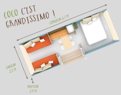 L'Aventure QUATRO (No water, 2 bedrooms, 16 m²) ????????