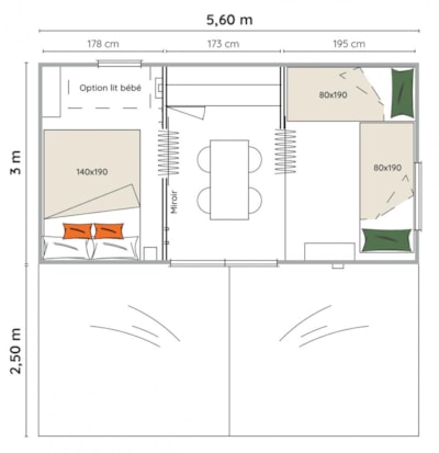 L'Evasion QUATRO (No water, 2 bedrooms, 16 m²) ????????