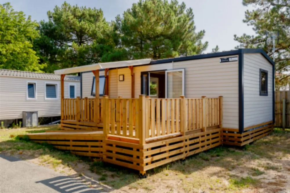 Mietunterkunft - Mobilheim Confort+ 2 Schlafzimmer Barrierefrei - Camping Paradis La Baie de Ploemeur