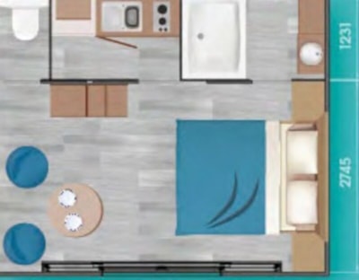 Mobile-home Confort 1 bedroom