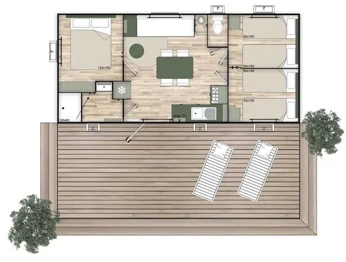 Mobil-Home Confort 3 Chambres