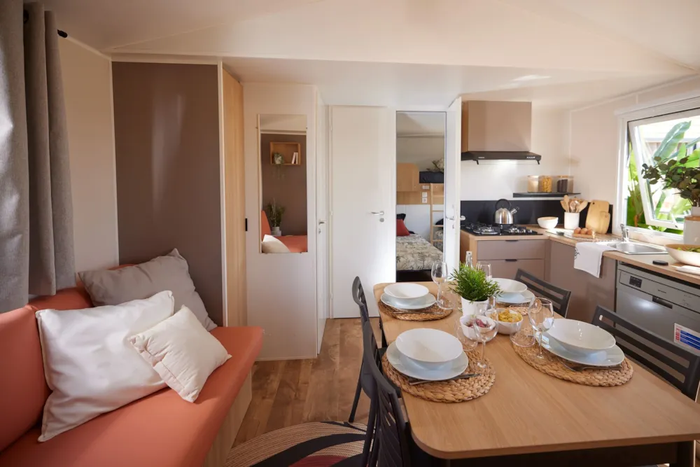 Mietunterkunft - Mobilheim Confort 3 Schlafzimmer - Camping Paradis La Baie de Ploemeur