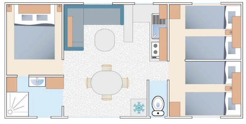Trigano Evo  Mobil-Home 3 Chambres Clim Terrasse Couverte