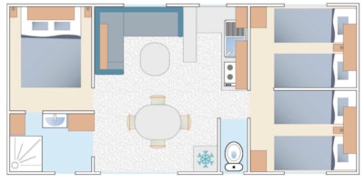 3.8Mobile-home 3 bedrooms clim tv