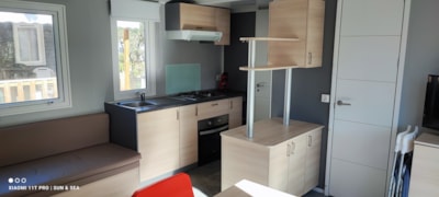 Mobile-home 30 m² , 3 bedrooms, Air co, 18 m² terrace