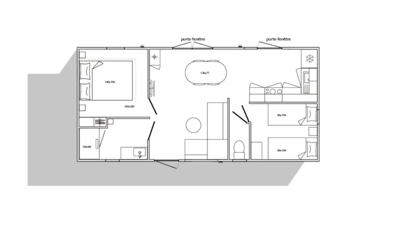 Mobil Home O'hara 844 Côté Jardin 2Ch