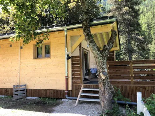 Accommodation - Gamme Chrystal - Chalet Ulysse 54M² 3 Bedrooms + Semi-Covered Terrace 24M² With Nordic Bath - image n°1 - Camping Les Lanchettes