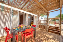 Accommodation - Mobile-Home Bubble Rose Top Presta - 38 M² - 3 Bedrooms - Clico Chic - Camping le Paradou