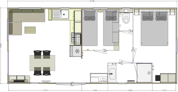 !! Nouveauté 2024 !! Mobil Home 2 Chambres Luxe 4 Personnes Et 1 Bébé (Modele Lugano)