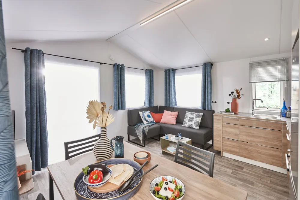 Location - !! Nouveauté 2024 !! Mobil Home 2 Chambres Luxe 4 Personnes Et 1 Bébé (Modele Lugano) - Camping Les Voiles des 2 Caps