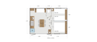 Vintage cabin 2 bedrooms / kitchen / toilet (2025 new !)