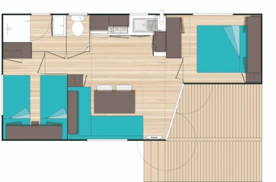 Mobile home 31m² - 2 bedrooms - 8m² Terrace -
