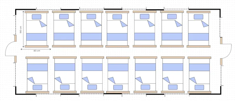 Marabout 14 Couchages - 14 Lits Simples