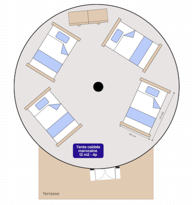 Caïdale Tent 13m² - 1 bedroom - Terrace - no bathroom -