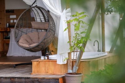 Glamping Tent with Bathroom & TUB, 54m2