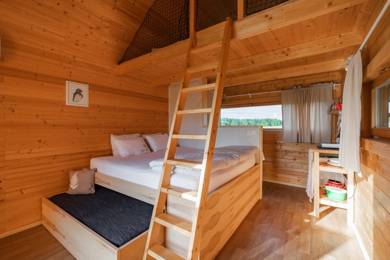 Wooden house HIS, 22m² - Private Toilet, Sink & Outdoor Tub