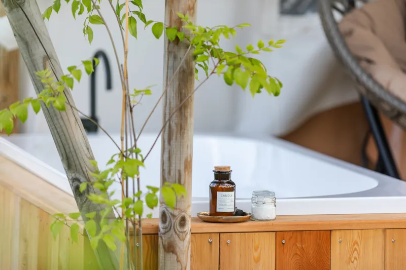 Wooden House His, 22M² - Private Toilet, Sink & Outdoor Tub