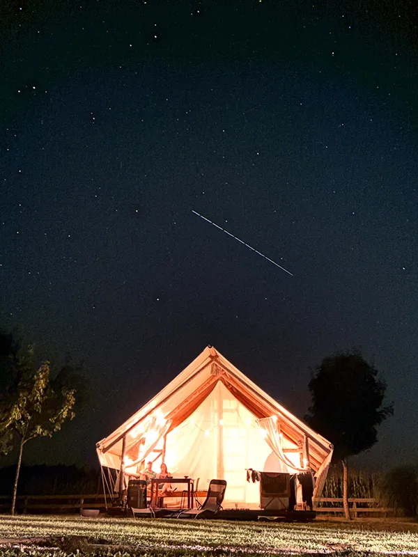 Tente Glamping Avec Salle De Bain, Amber 40 M2