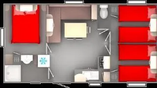 Mobil Home Climatisé - 31M2 - 3 Chambres