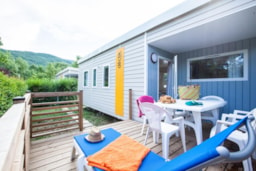 Huuraccommodatie(s) - Mobil-Home Grand Confort Noir 27M² *** 3 Slaapkamers – 6 Pers. (Max. 5 Volw.) - Camping Sandaya Les Jardins de Privas