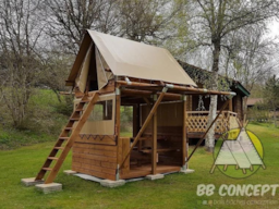 Location - Cyclo Cabane | Location Réservée Pour L'itinérance (Marcheur, Cycliste Ou Motard) - Camping Sandaya - Les Jardins de Privas