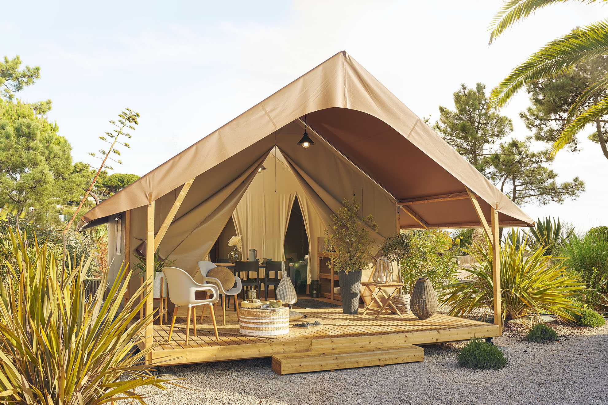 Mietunterkunft - Tente Wood | Nouveaute 2022| 🆕 5Pers. ( 4 Adultes Maximum) - Ardèche Camping