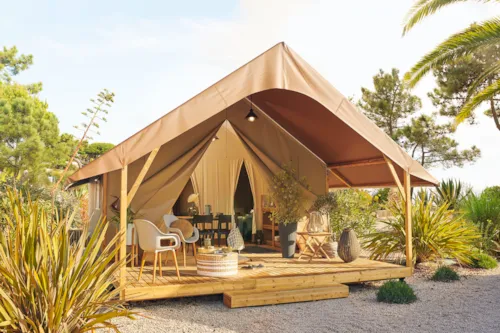 Location - Tente Wood ** | ( 4 Adultes Maximum) - image n°1 - Camping Sandaya Les Jardins de Privas