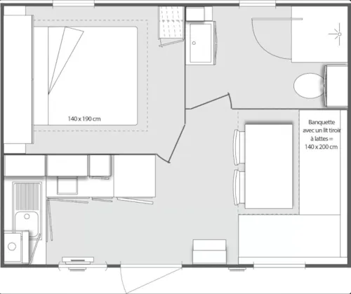Location - Cottage 1 Chambre ** - image n°7 - Camping Sandaya Les Jardins de Privas