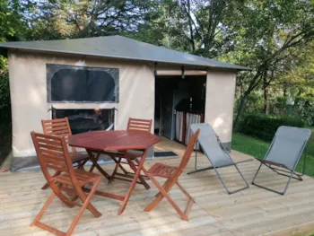 Mietunterkunft - Familien-Lodge-Zelt - Camping L'Oasis du Berry
