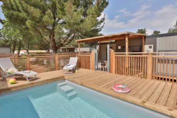 Huuraccommodatie(s) - Taos Prestige Met Privé Zwembad - 40M2 - 3 Schlafzimmer - Camping Les Peupliers****