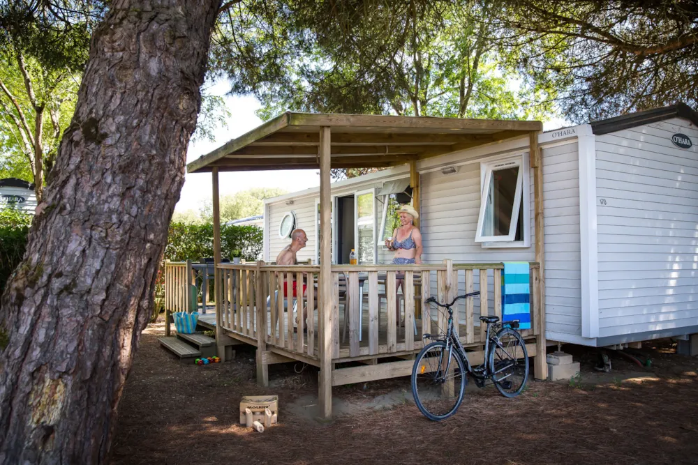 Location - Mobil-Home Famille Clim  - 34 M² - 3 Chambres - Camping Les Peupliers****