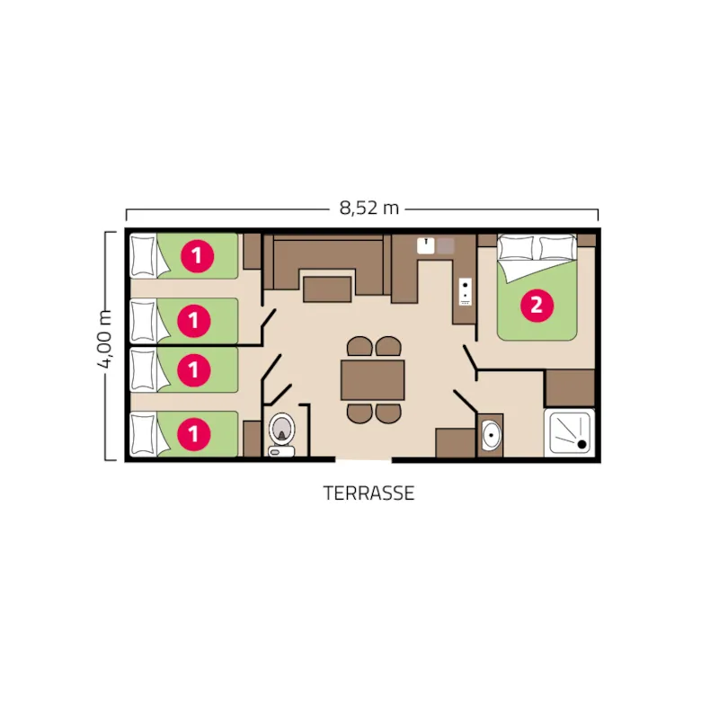 Mobil-Home Famille Eco - 31M² - 3 Chambres
