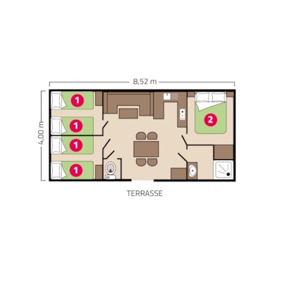 Eco Family mobile home - 31m² - 3 bedrooms — 3