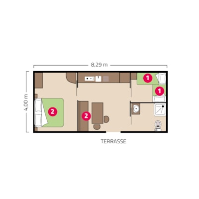 Mobile Home - 32m² - 2 bedrooms - adapted to the people with reduced mobility — 3