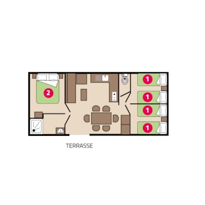 Air-conditioned family mobile home - 34m2 - 3 Bedrooms — 3