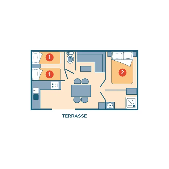 Mobil-Home Bahia Clim - 27M² - 2 Chambres